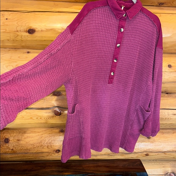 Free People GUC Wilder Polo Size Small in Boysenberry - Picture 13 of 13